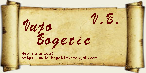 Vujo Bogetić vizit kartica